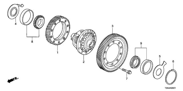 2013 Honda CR-V AT Differential Diagram