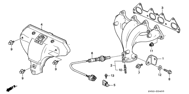 1997 Honda Accord Cover A, Exhuast Manifold Diagram for 18120-P0J-A00