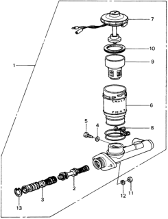 1982 Honda Civic 5 Door ** (WAGOVAN) KA HMT Brake Master Cylinder Diagram