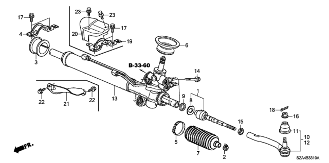 2010 Honda Pilot P.S. Gear Box Diagram