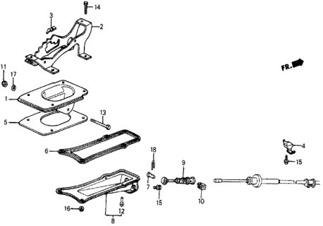 1985 Honda Civic 5 Door DX KA 3AT Selector Lever Control Diagram