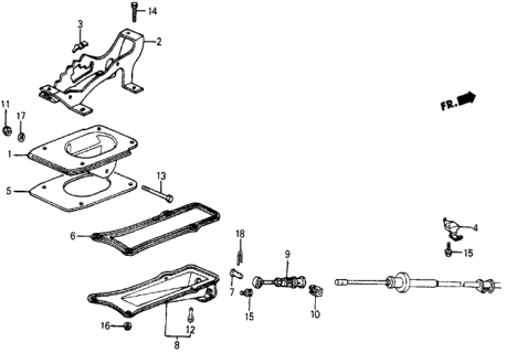 1985 Honda Civic Selector Lever Control Diagram