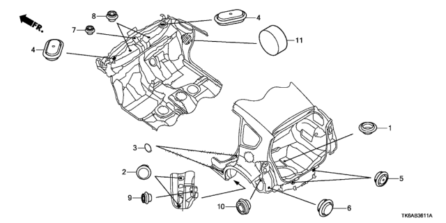 2013 Honda Fit Grommet (Rear) Diagram