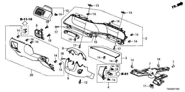 2017 Honda Accord Instrument Panel Garnish (Driver Side) Diagram