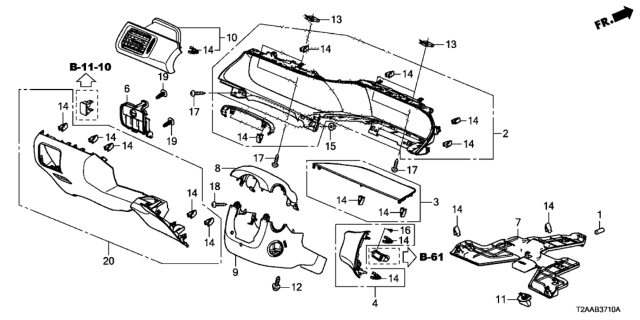 2017 Honda Accord Outlet As*NH892L* Diagram for 77620-T2F-A31ZA