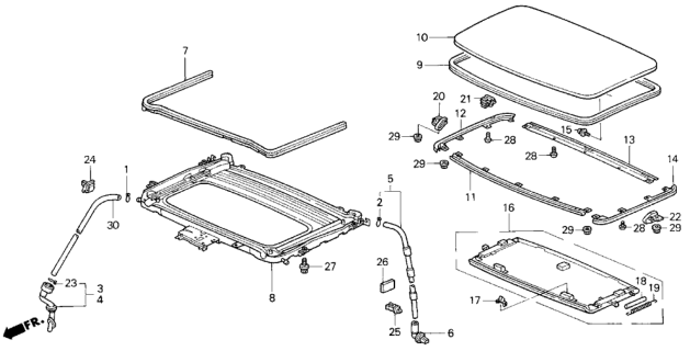 1998 Honda Odyssey 5 Door EX KA 4AT Sunroof Diagram