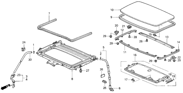 1995 Honda Odyssey Lifter, R. Lining Diagram for 70621-SR3-G02