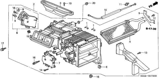 2005 Honda S2000 2 Door S2000 KA 6MT Heater Unit Diagram