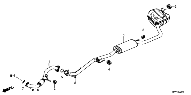2021 Honda CR-V Hybrid Exhaust Pipe - Muffler Diagram