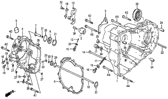 1984 Honda Prelude 2 Door DX KA 4AT AT Transmission Housing Diagram