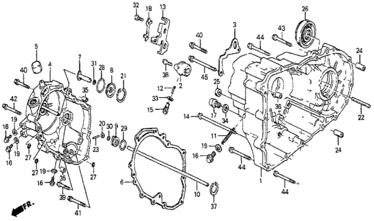 1983 Honda Prelude AT Transmission Housing Diagram