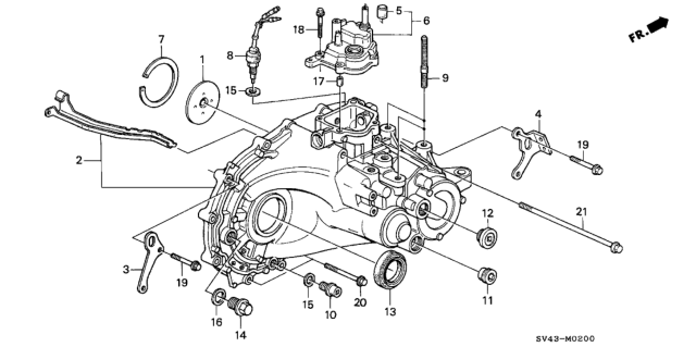 1996 Honda Accord MT Transmission Housing Diagram