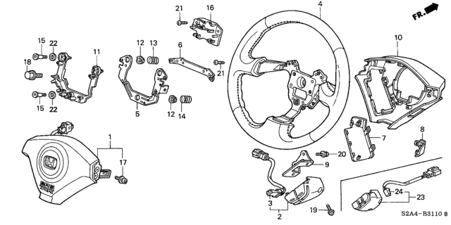 2002 Honda S2000 Switch Assembly, Automatic Cruise Set Diagram for 36770-S2A-A81