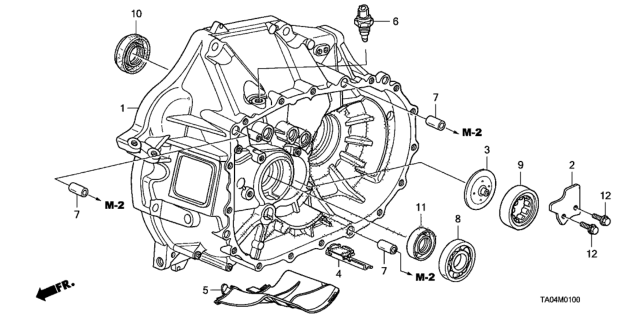 2009 Honda Accord MT Clutch Case (L4) Diagram