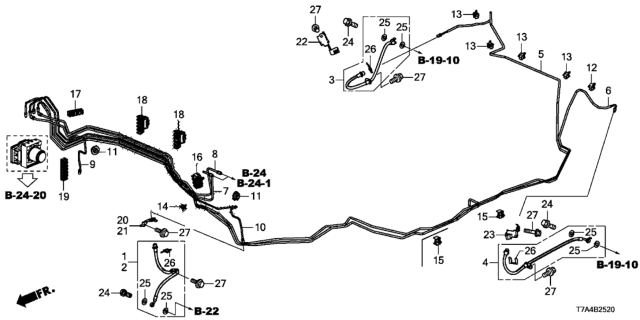 2021 Honda HR-V 5 Door EX-L (2WD) KA CVT Brake Lines (2WD) Diagram