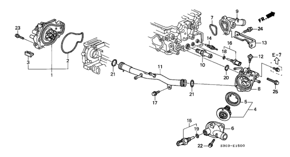 1998 Honda Prelude Water Pump (Yamada) Diagram for 19200-P13-003