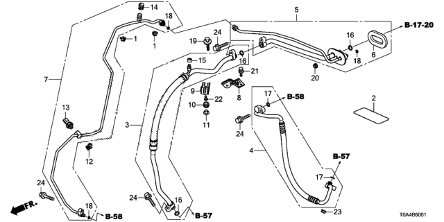 2015 Honda CR-V Hose Assembly, Suction Diagram for 80312-T1W-A01