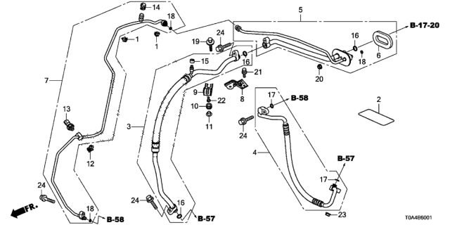 2016 Honda CR-V A/C Hoses - Pipes Diagram