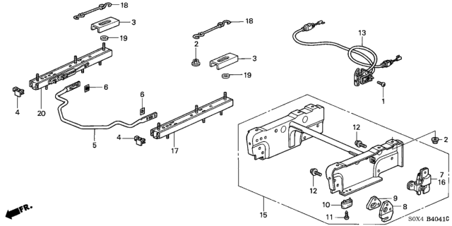 2004 Honda Odyssey Cord, Track End Diagram for 81239-S0X-A21