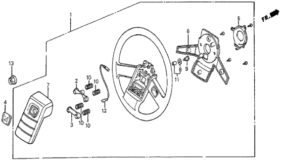 1986 Honda Prelude 2 Door DX KA 5MT Steering Wheel Diagram 1