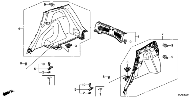 2020 Honda Fit Lining Assy., L. Trunk Side *NH900L* (DEEP BLACK) Diagram for 84651-T5R-A21ZA