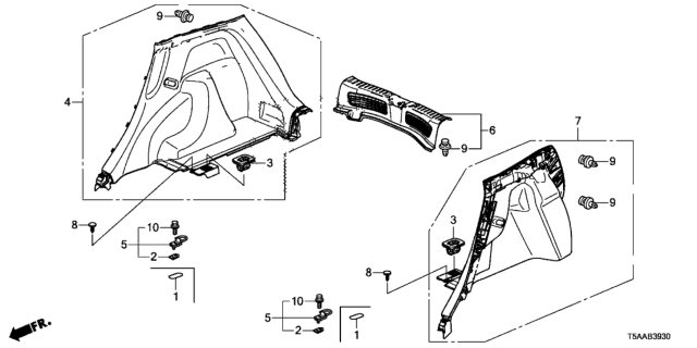 2019 Honda Fit Side Lining Diagram