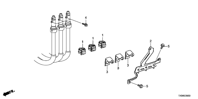 2013 Honda Fit EV 5 Door STD KL 1AT Three-Phase Cable Clamp Stay Diagram