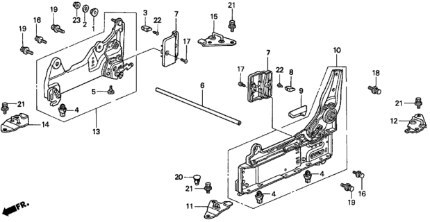 1997 Honda Odyssey Striker, L. RR. Middle Seat (Inner) Diagram for 81692-SX0-A11