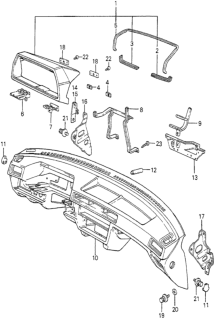 1982 Honda Prelude Patch, L. Instrument Panel Side Diagram for 66882-692-660