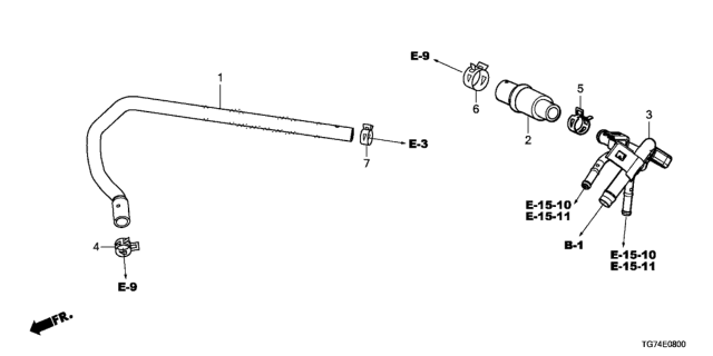 2020 Honda Pilot 5 Door EX-L (AW/LEATHER/NAV/SNS) KA 6AT Breather Tube Diagram