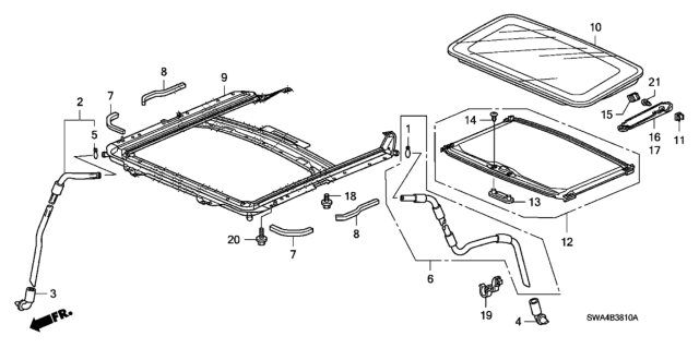 2008 Honda CR-V 5 Door EX-L (2WD) KA 5AT Sliding Roof Diagram