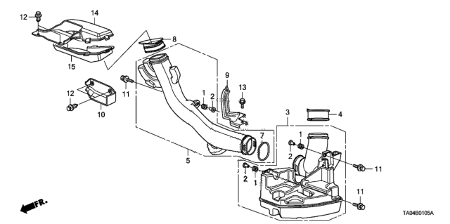 2009 Honda Accord 4 Door LX KL 5MT Resonator Chamber (L4) Diagram