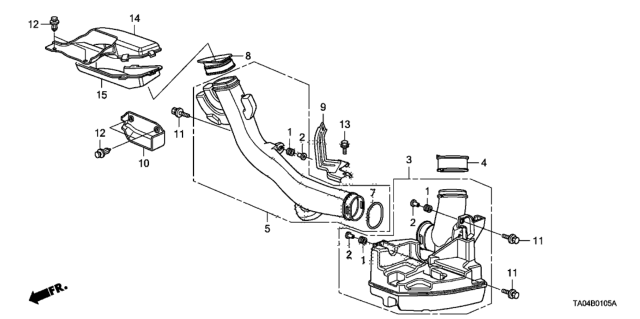 2010 Honda Accord Plate, Air Guide Diagram for 17263-R40-A00