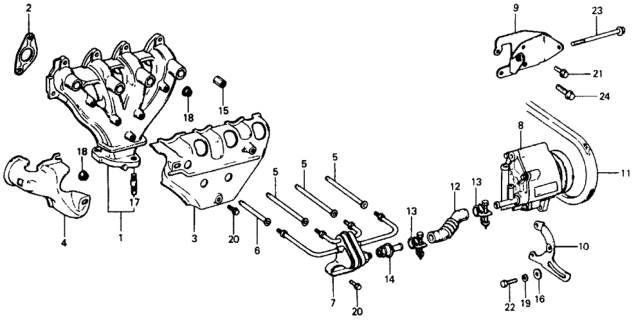 1977 Honda Civic Nozzle A, Air Injection Diagram for 18201-634-670