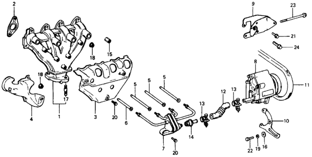 1977 Honda Civic 3 Door ** (1200) ** 4MT Exhaust Manifold - Air Injection Air Pump Diagram