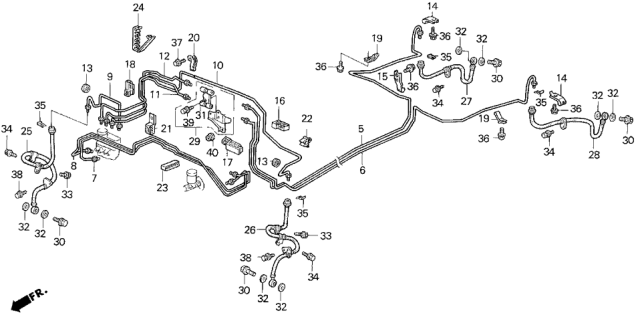 1994 Honda Civic Brake Lines (ABS) Diagram