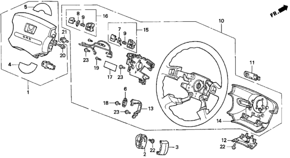 1996 Honda Odyssey Steering Wheel Diagram