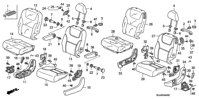 2009 Honda Odyssey Cap, Reclining (Outer) *NH598L* (ATLAS GRAY) Diagram for 81342-SHJ-A01ZB