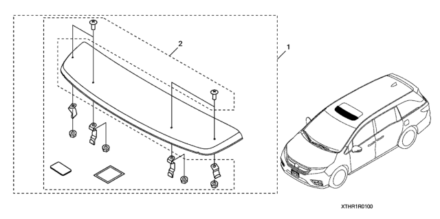 2021 Honda Odyssey 5 Door EXL (HPPG 10AT) KA XAT Moonroof Visor Diagram