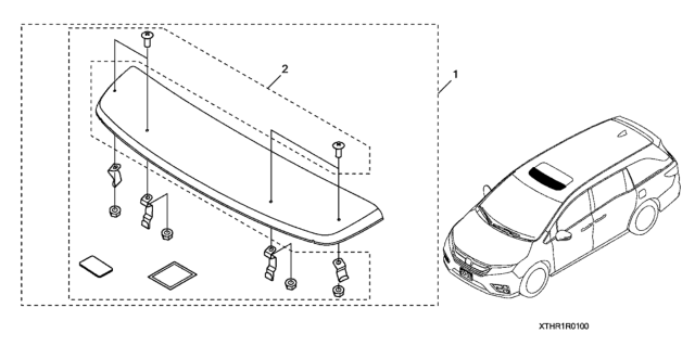 2020 Honda Odyssey Moonroof Visor Diagram