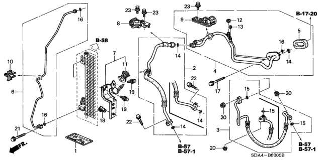 2005 Honda Accord A/C Hoses - Pipes Diagram 1