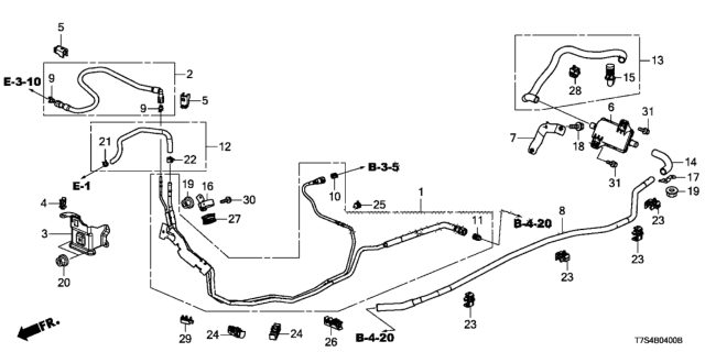 2019 Honda HR-V Tube, Canister Drain Diagram for 17374-T7W-A01
