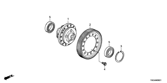 2020 Honda Civic Differential Assembly, Helical Limited Slip Diagram for 41200-5CD-003