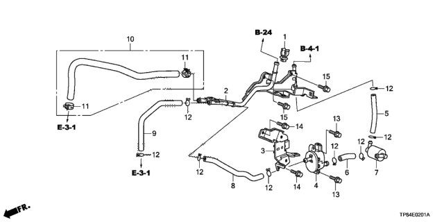 2014 Honda Crosstour Valve Assembly, Purge Control Solenoid Diagram for 36162-RRA-A01