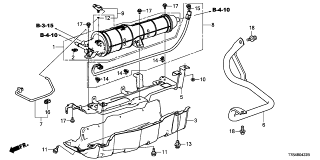 2019 Honda HR-V Pipe, Canister Guard Diagram for 17359-T7X-A00