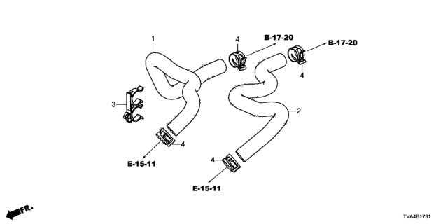 2020 Honda Accord Water Hose (2.0L) Diagram