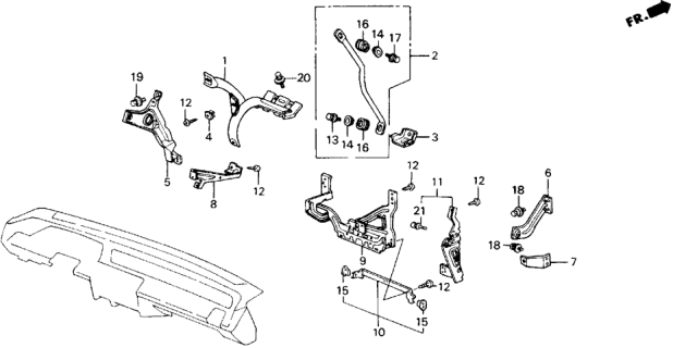 1988 Honda Accord Instrument Stays Diagram