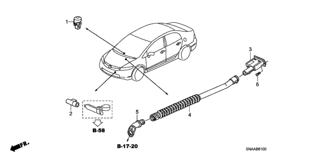 2009 Honda Civic 4 Door SI (HPT) KA 6MT A/C Air Conditioner (Sensor) Diagram