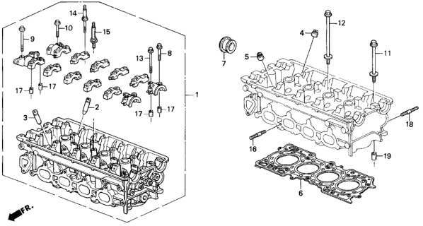 1995 Honda Prelude Gasket, Cylinder Head Diagram for 12251-P14-A02
