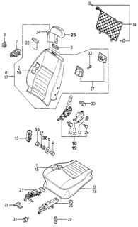 1980 Honda Accord Front Seat Components Diagram